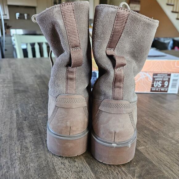 Timberland Brown Suede Fleece Lined Boot Size 10 Fold Down Lace Up Outdoors - Picture 4 of 7